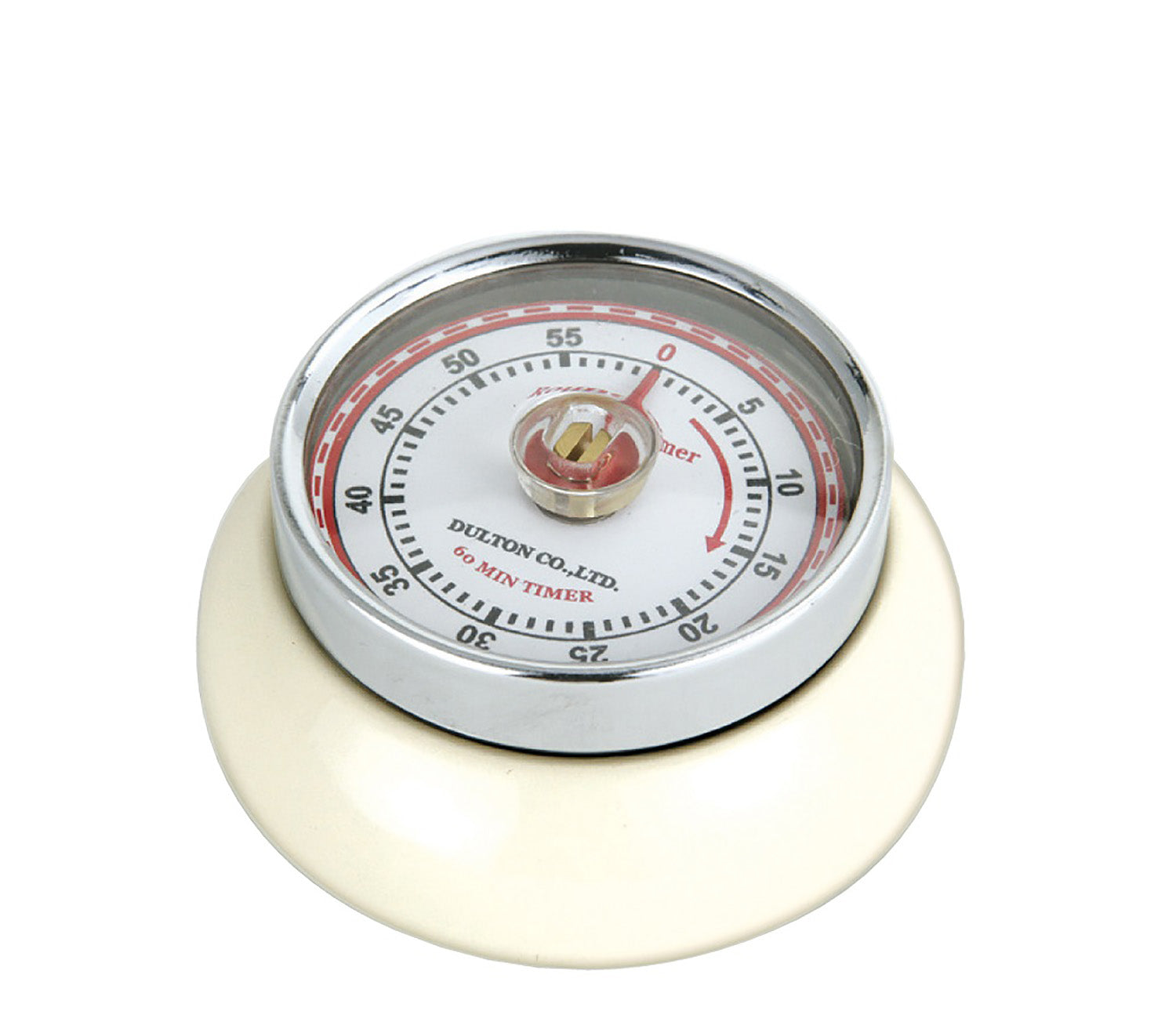 Zassenhaus Magnetic Retro 60 Minute Kitchen Timer, 2.75-Inch, Cream