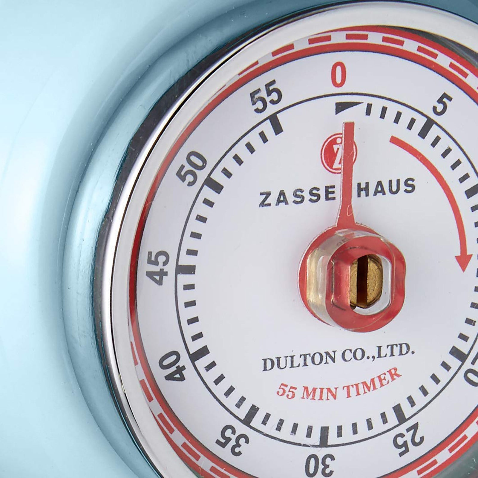 Zassenhaus Magnetic Retro 60 Minute Kitchen Timer, 2.75-Inch, Light Blue