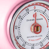 Zassenhaus Magnetic Retro 60 Minute Kitchen Timer, 2.75-Inch, Pink