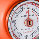 Zassenhaus Magnetic Retro 60 Minute Kitchen Timer, 2.75-Inch, Orange