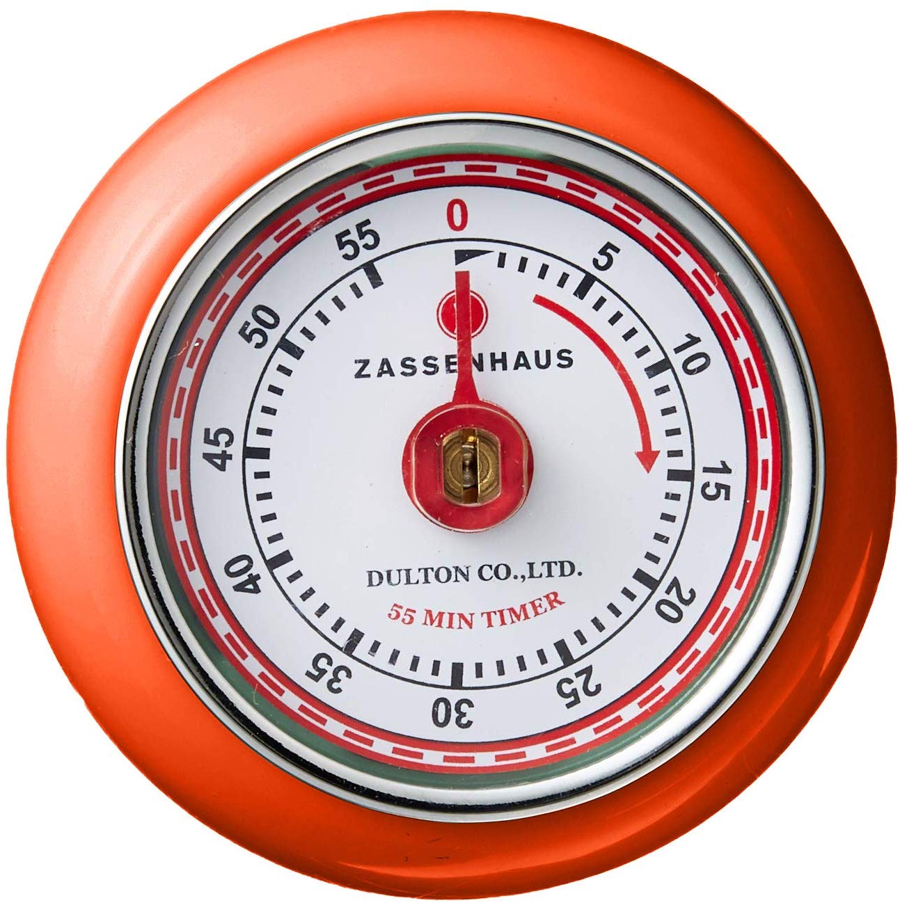 Zassenhaus Magnetic Retro 60 Minute Kitchen Timer, 2.75-Inch, Orange