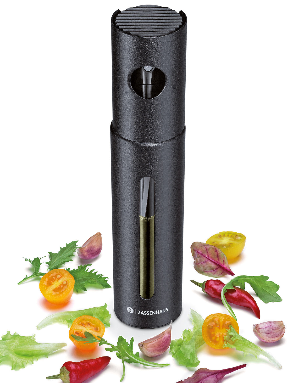 Zassenhaus Oleon Oil & Vinegar Sprayer, 7.5" H x 1.65", Black