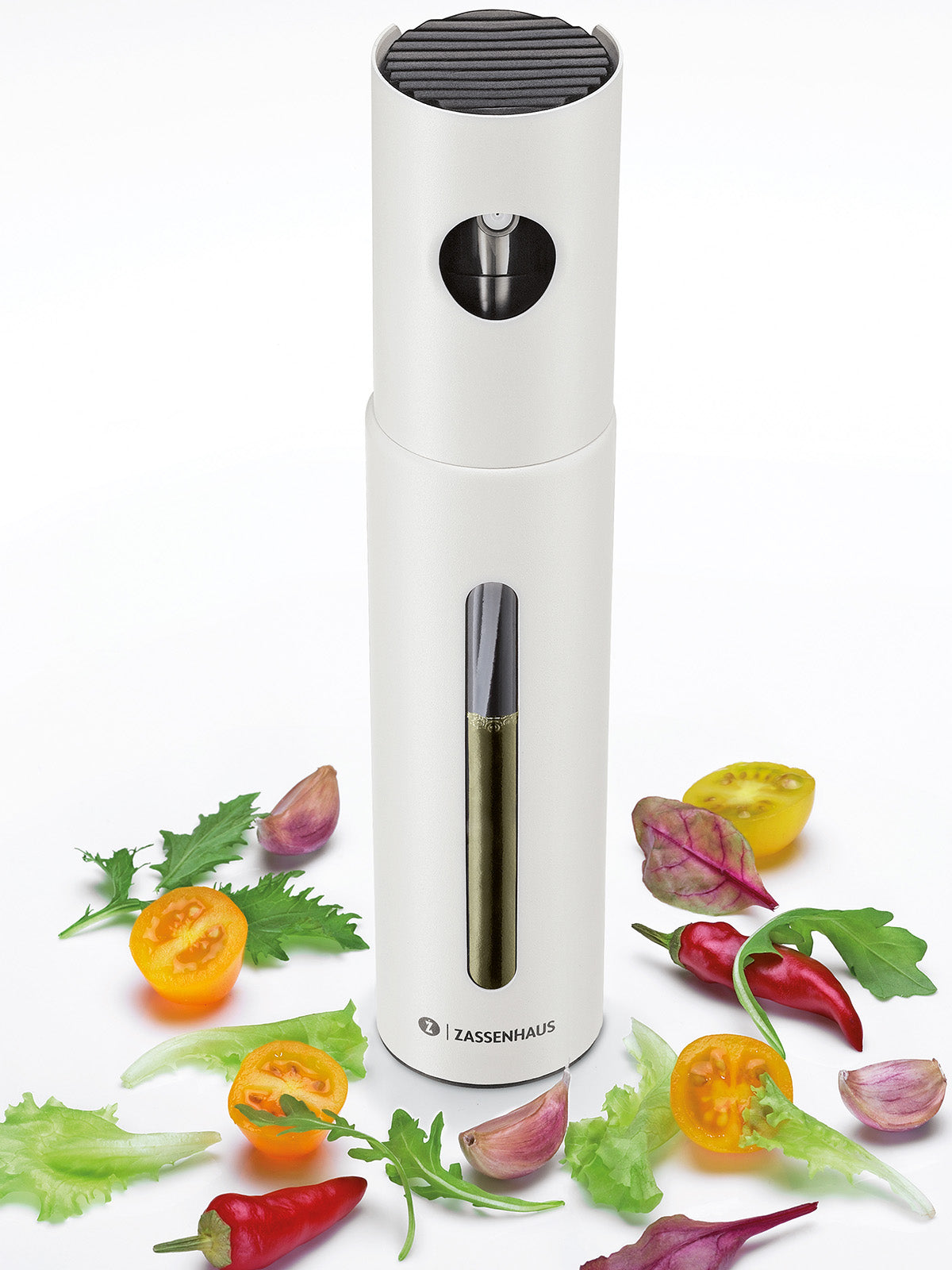 Zassenhaus Oleon Oil & Vinegar Sprayer, 7.5" H x 1.65", White