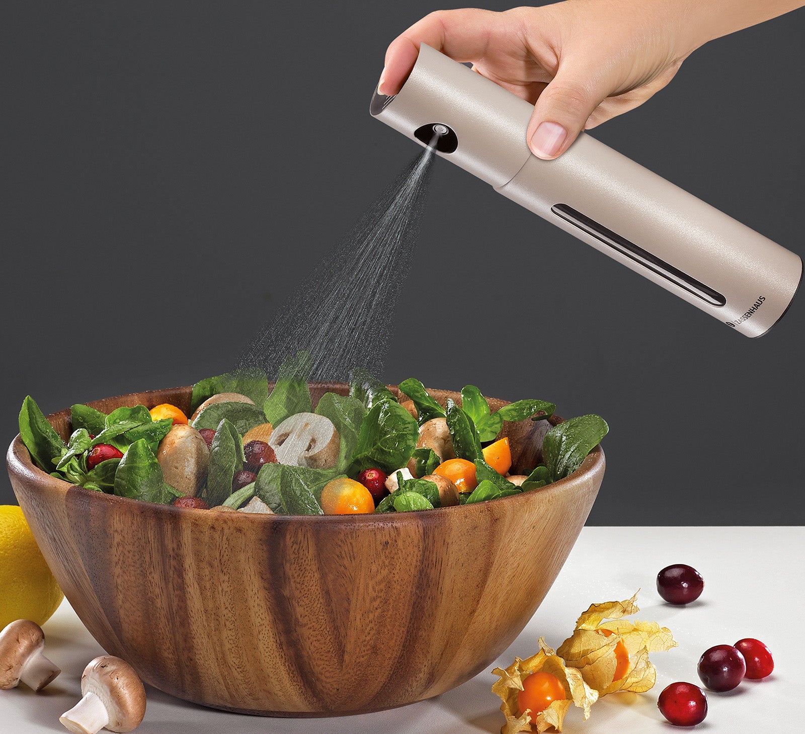 Zassenhaus Oleon Oil & Vinegar Sprayer, 7.5" H x 1.65", Gray