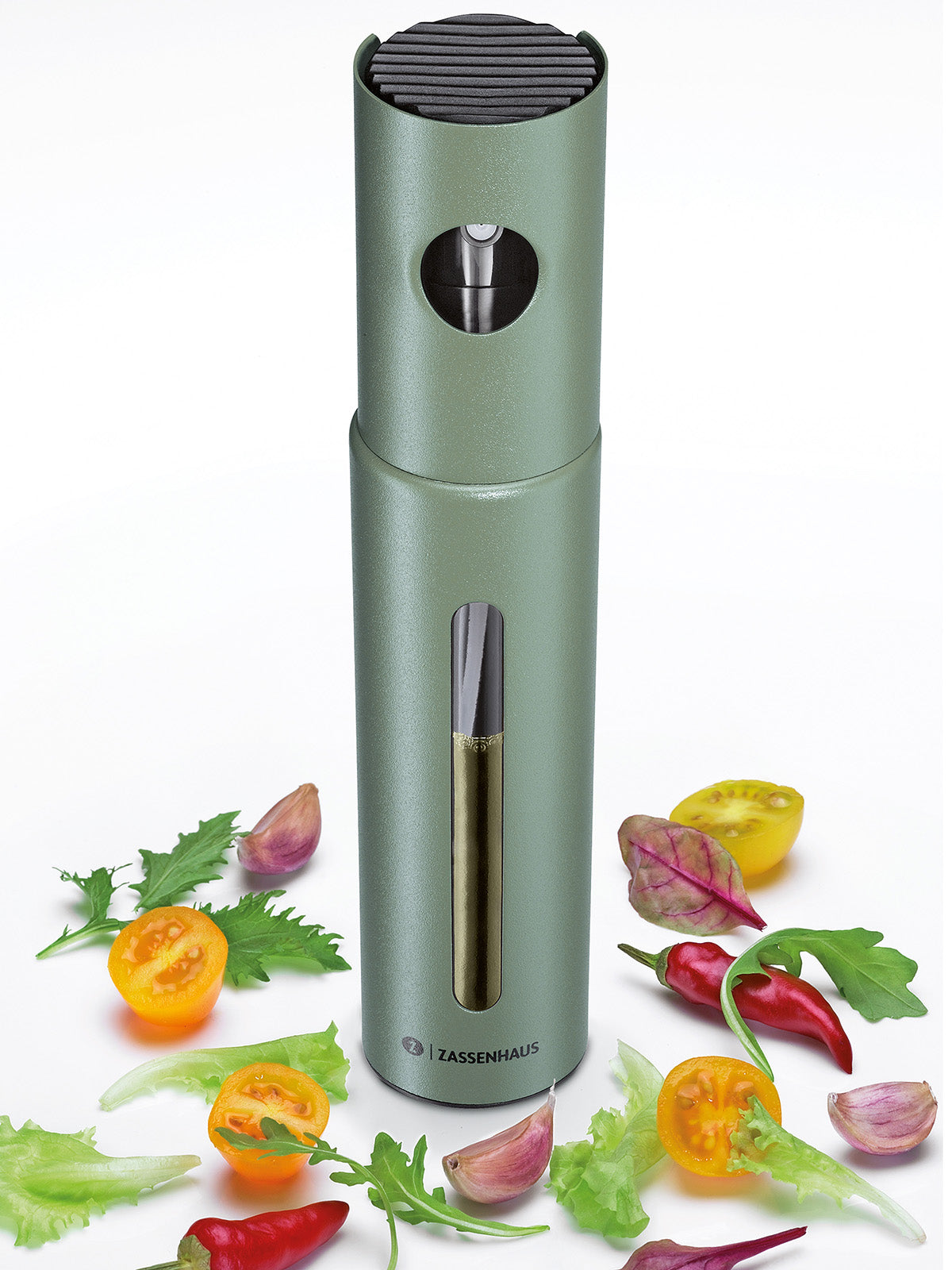 Zassenhaus Oleon Oil & Vinegar Sprayer, 7.5" H x 1.65", Green
