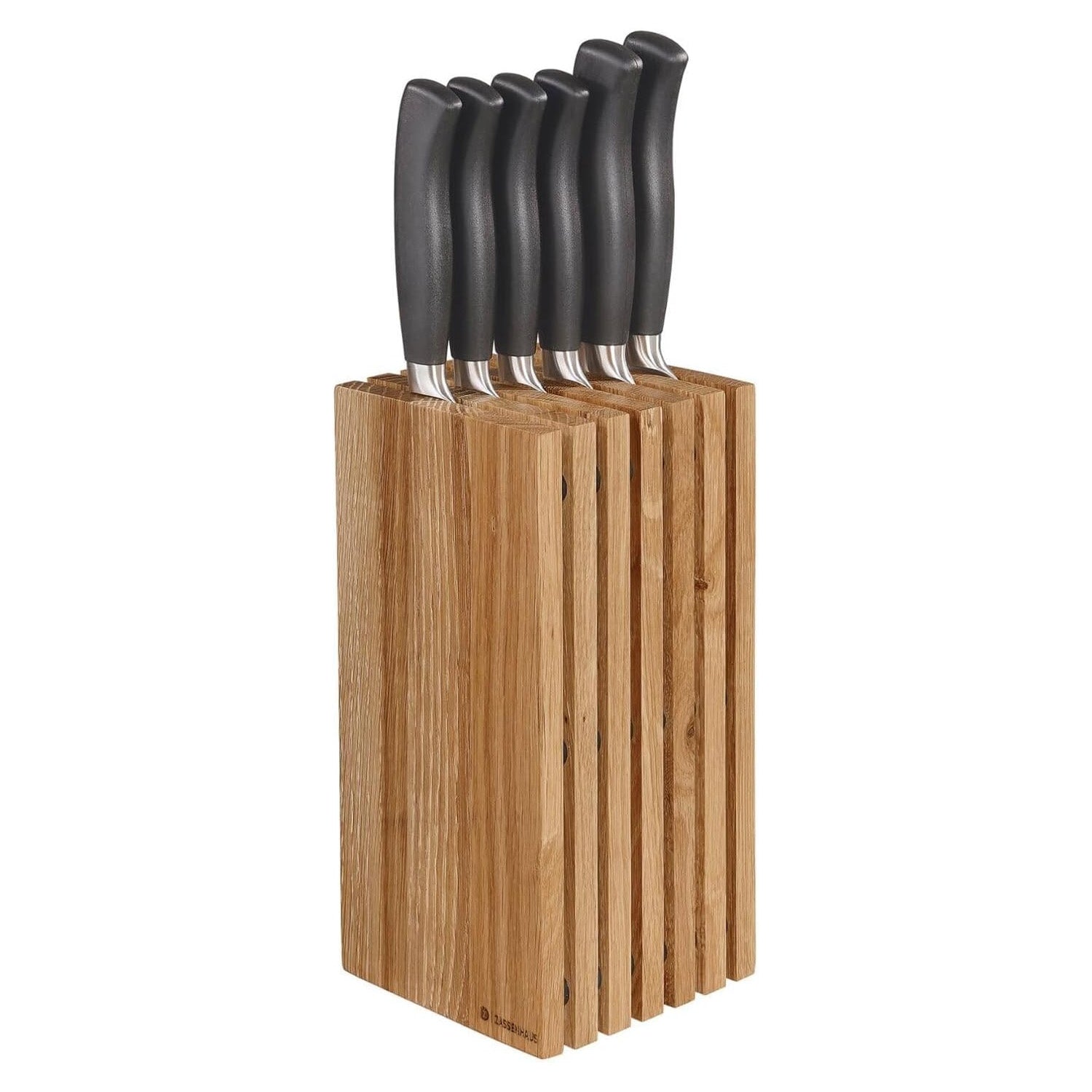 Zassenhaus Slotted Wood Knife Block, Holds 12 Knives, Oak