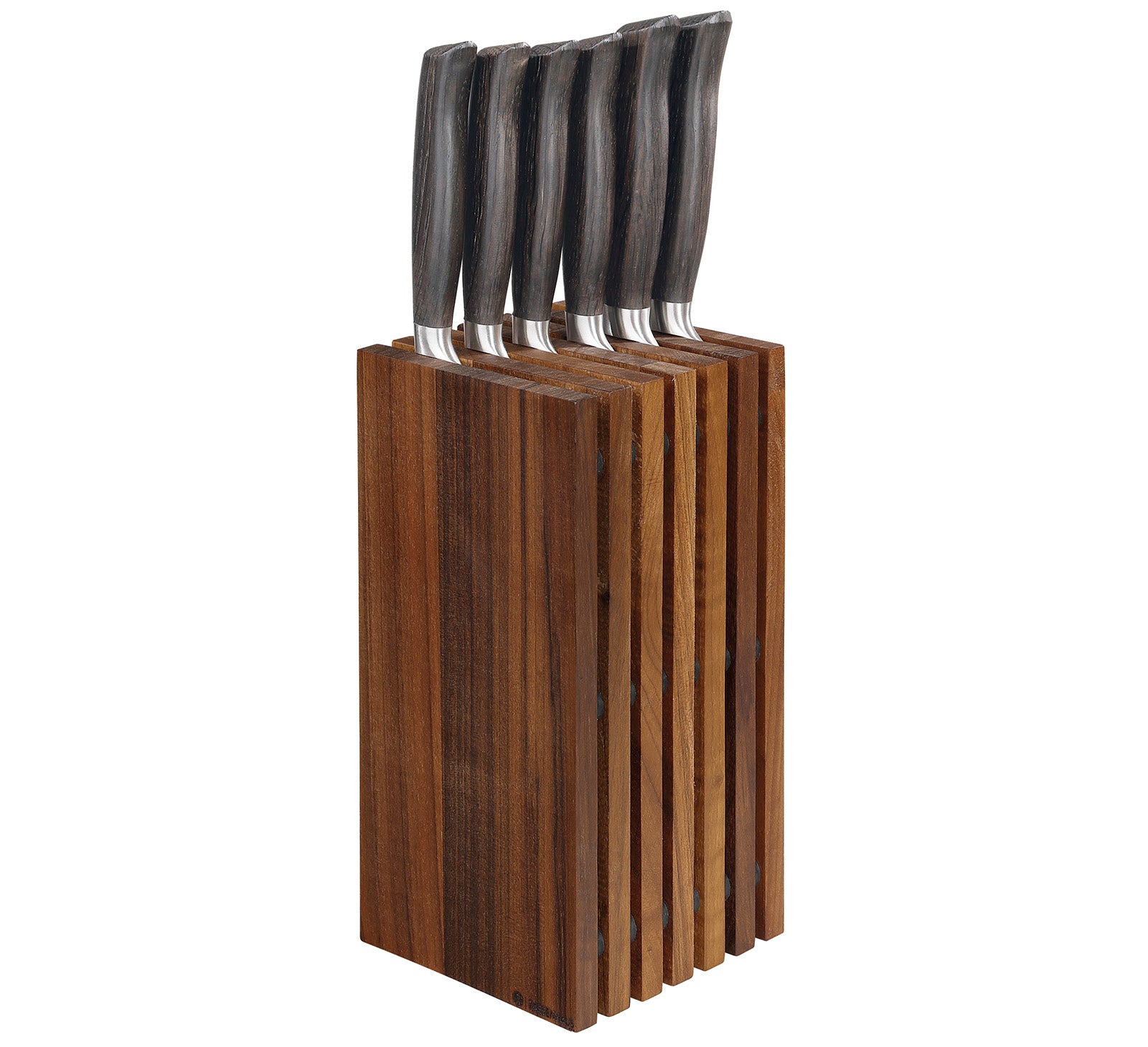 Zassenhaus Slotted Wood Knife Block, Holds 12 Knives, Walnut