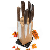 Zassenhaus Magnetic Spinning Wood Knife Block for Counter, Oak