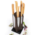 Zassenhaus Magnetic Spinning Wood Knife Block for Counter, Ash
