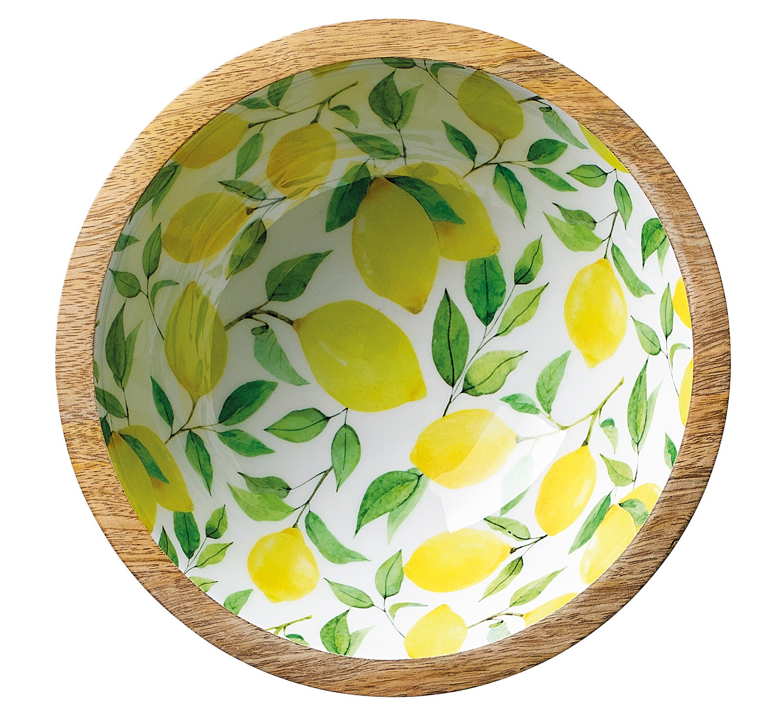 Zassenhaus Mango Wood Lacquered Small Serving Bowl, 8" x 3", Lemon