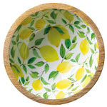 Zassenhaus Mango Wood Lacquered Small Serving Bowl, 8" x 3", Lemon