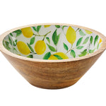 Zassenhaus Mango Wood Lacquered Small Serving Bowl, 8" x 3", Lemon