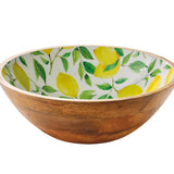 Zassenhaus Mango Wood Lacquered Large Serving Bowl, 13.75" x 4.7", Lemon