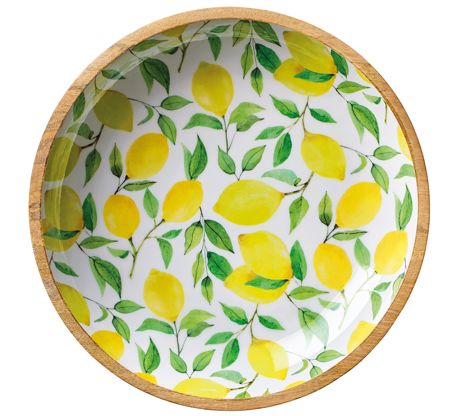 Zassenhaus Mango Wood Lacquered Serving Dish, 13.75" x 2.4", Lemon