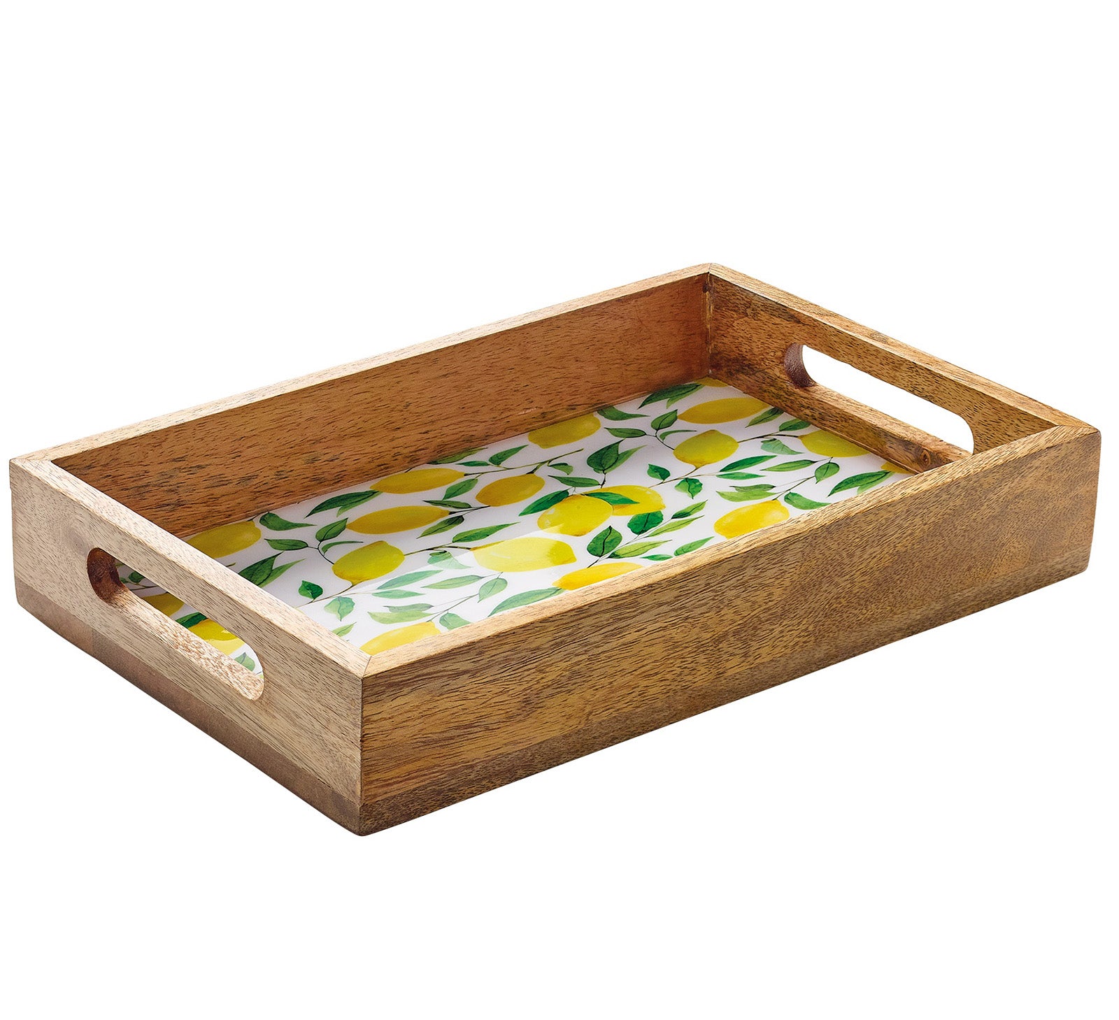 Zassenhaus Mango Wood Lacquered Serving Tray, 12" x 8" x 2"