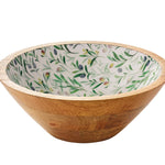 Zassenhaus Mango Wood Lacquered Small Serving Bowl, 8" x 3", Olive