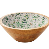 Zassenhaus Mango Wood Lacquered Small Serving Bowl, 8" x 3", Olive