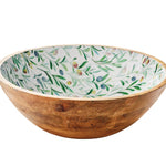 Zassenhaus Mango Wood Lacquered Large Serving Bowl, 13.75" x 4.7", Olive