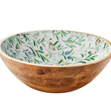 Zassenhaus Mango Wood Lacquered Large Serving Bowl, 13.75" x 4.7", Olive
