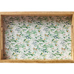 Zassenhaus Mango Wood Lacquered Serving Tray, 12" x 8" x 2", Olive