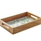 Zassenhaus Mango Wood Lacquered Serving Tray, 12" x 8" x 2", Olive