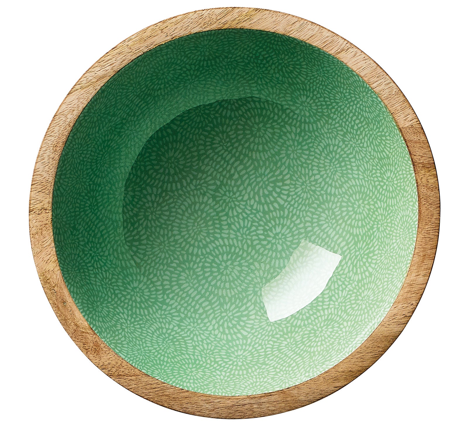 Zassenhaus Mango Wood Lacquered Small Serving Bowl, 8" x 3", Green