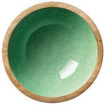 Zassenhaus Mango Wood Lacquered Small Serving Bowl, 8" x 3", Green