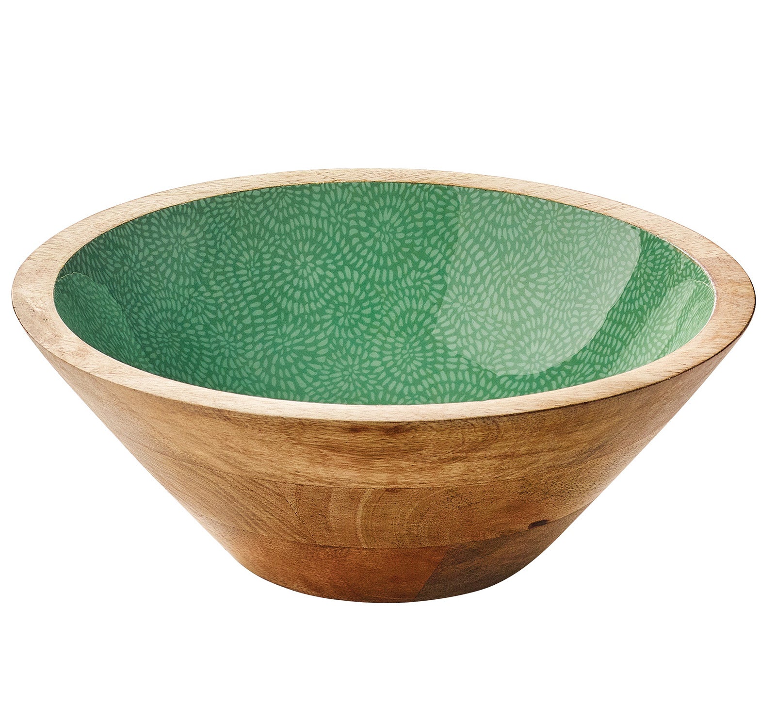 Zassenhaus Mango Wood Lacquered Small Serving Bowl, 8" x 3", Green