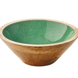Zassenhaus Mango Wood Lacquered Small Serving Bowl, 8" x 3", Green