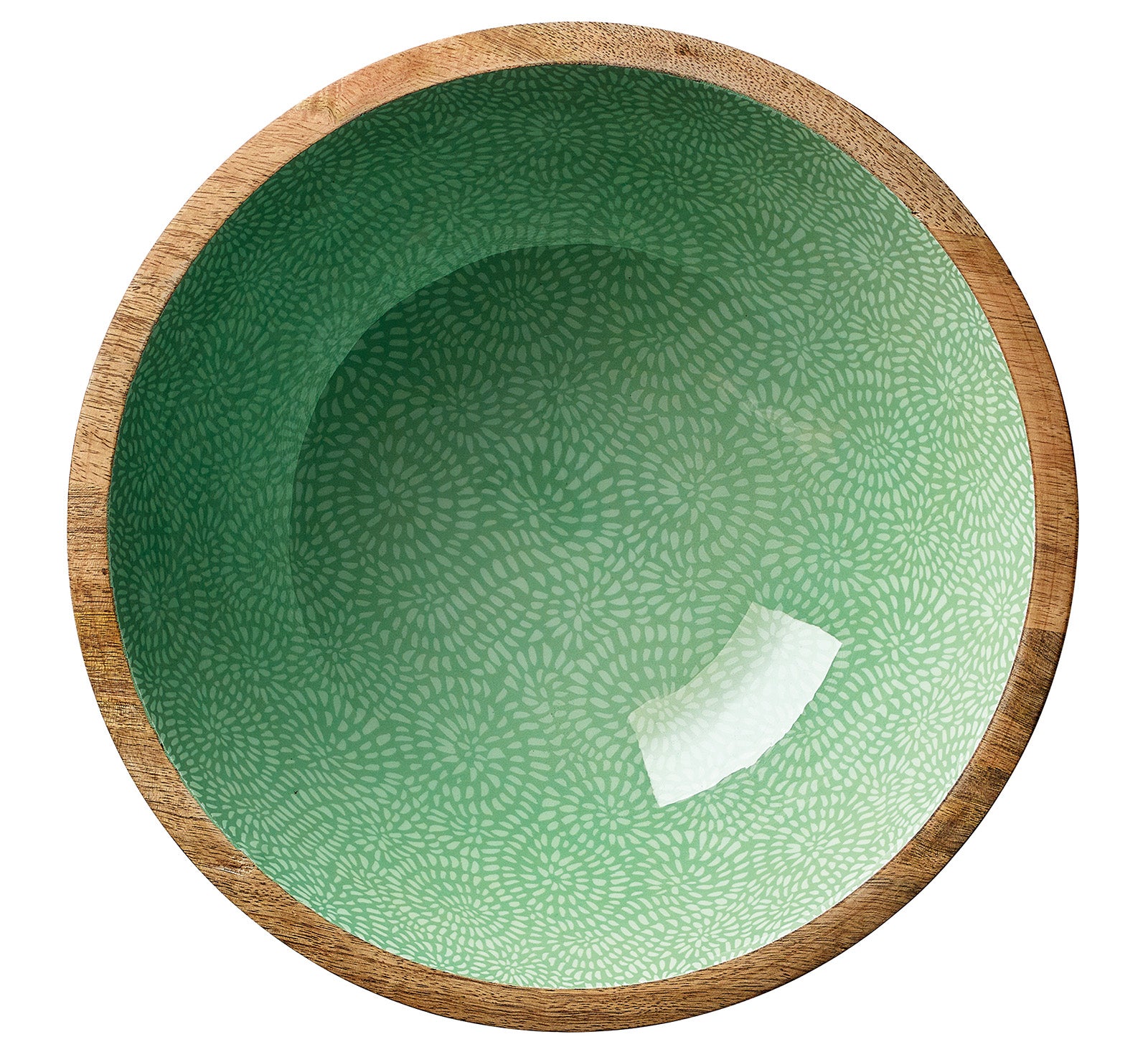 Zassenhaus Mango Wood Lacquered Medium Serving Bowl, 11.75" x 4.5", Green