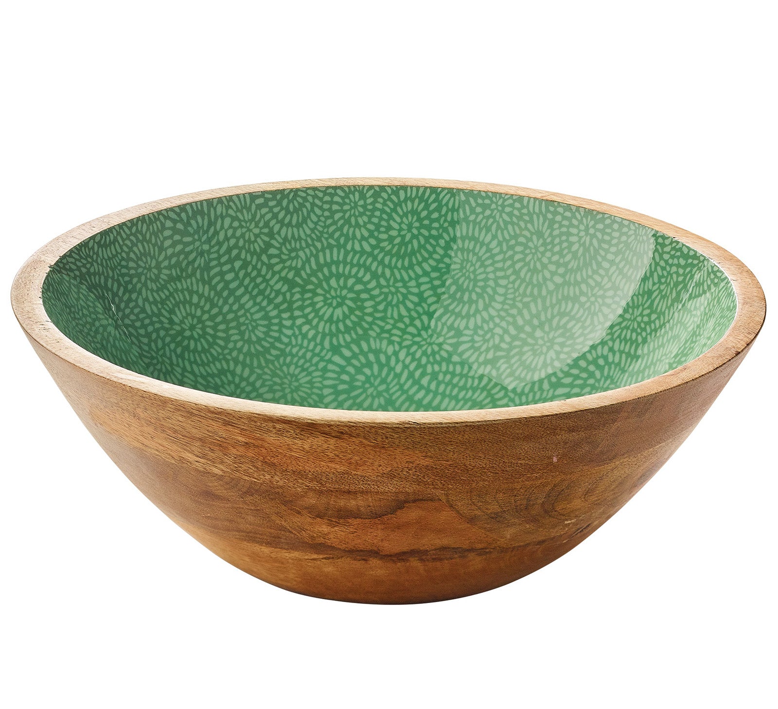 Zassenhaus Mango Wood Lacquered Medium Serving Bowl, 11.75" x 4.5", Green