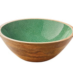 Zassenhaus Mango Wood Lacquered Medium Serving Bowl, 11.75" x 4.5", Green