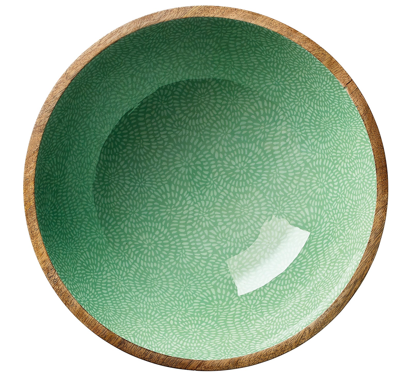 Zassenhaus Mango Wood Lacquered Large Serving Bowl, 13.75" x 4.7", Green