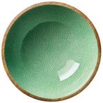 Zassenhaus Mango Wood Lacquered Large Serving Bowl, 13.75" x 4.7", Green