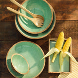 Zassenhaus Mango Wood Lacquered Large Serving Bowl, 13.75" x 4.7", Green
