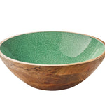 Zassenhaus Mango Wood Lacquered Large Serving Bowl, 13.75" x 4.7", Green