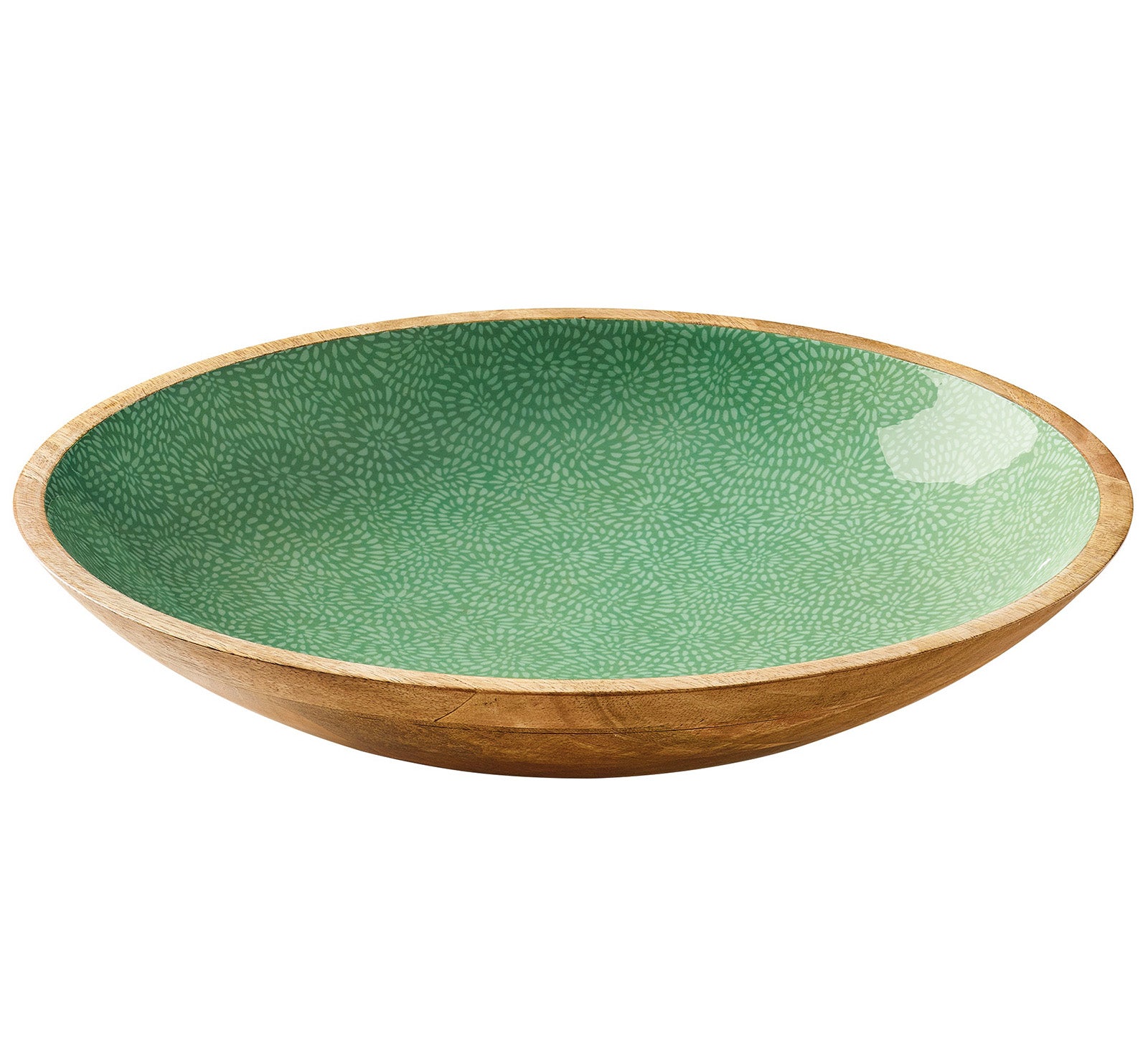 Zassenhaus Mango Wood Lacquered Serving Dish, 13.75" x 2.4", Green
