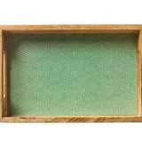 Zassenhaus Mango Wood Lacquered Serving Tray, 12" x 8" x 2", Green