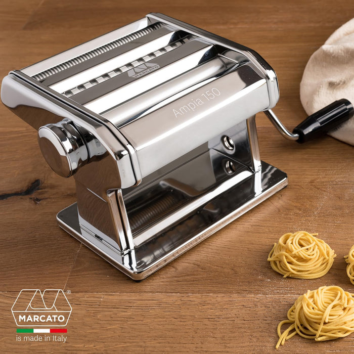Marcato Atlas Ampia 150 Pasta Machine, Made In Italy, Silver
