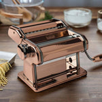 Marcato Atlas+ Pasta Machine with Cutter, Hand Crank, and Instructions, Made in Italy, Copper