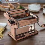 Marcato Atlas+ Pasta Machine with Cutter, Hand Crank, and Instructions, Made in Italy, Copper