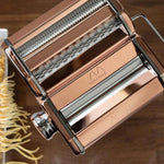 Marcato Atlas+ Pasta Machine with Cutter, Hand Crank, and Instructions, Made in Italy, Copper