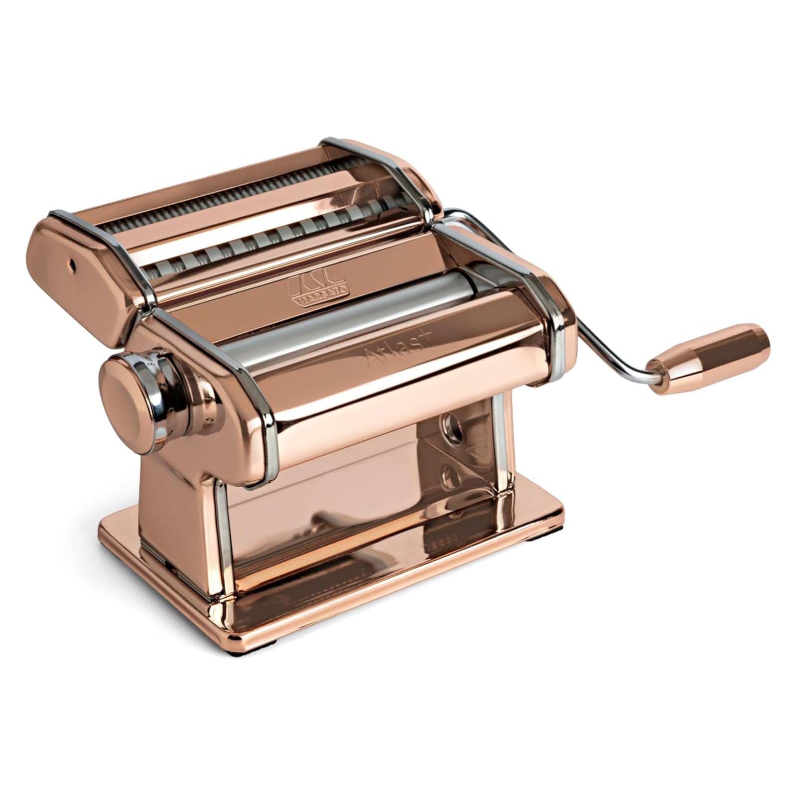 Marcato Atlas+ Pasta Machine with Cutter, Hand Crank, and Instructions, Made in Italy, Copper
