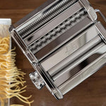 Marcato Atlas+ Pasta Machine with Cutter, Hand Crank, and Instructions, Made in Italy, Silver