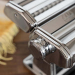 Marcato Atlas+ Pasta Machine with Cutter, Hand Crank, and Instructions, Made in Italy, Silver