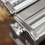 Marcato Atlas+ Pasta Machine with Cutter, Hand Crank, and Instructions, Made in Italy, Silver