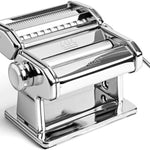 Marcato Atlas+ Pasta Machine with Cutter, Hand Crank, and Instructions, Made in Italy, Silver
