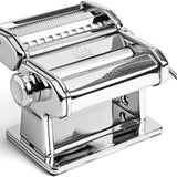 Marcato Atlas+ Pasta Machine with Cutter, Hand Crank, and Instructions, Made in Italy, Silver