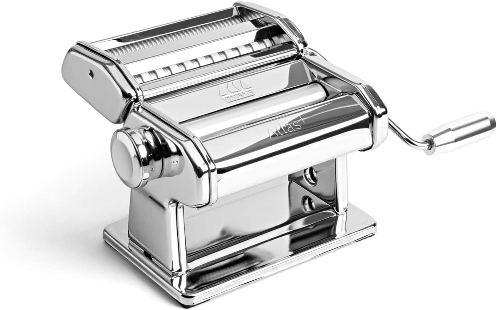 Marcato Atlas+ Pasta Machine with Cutter, Hand Crank, and Instructions, Made in Italy