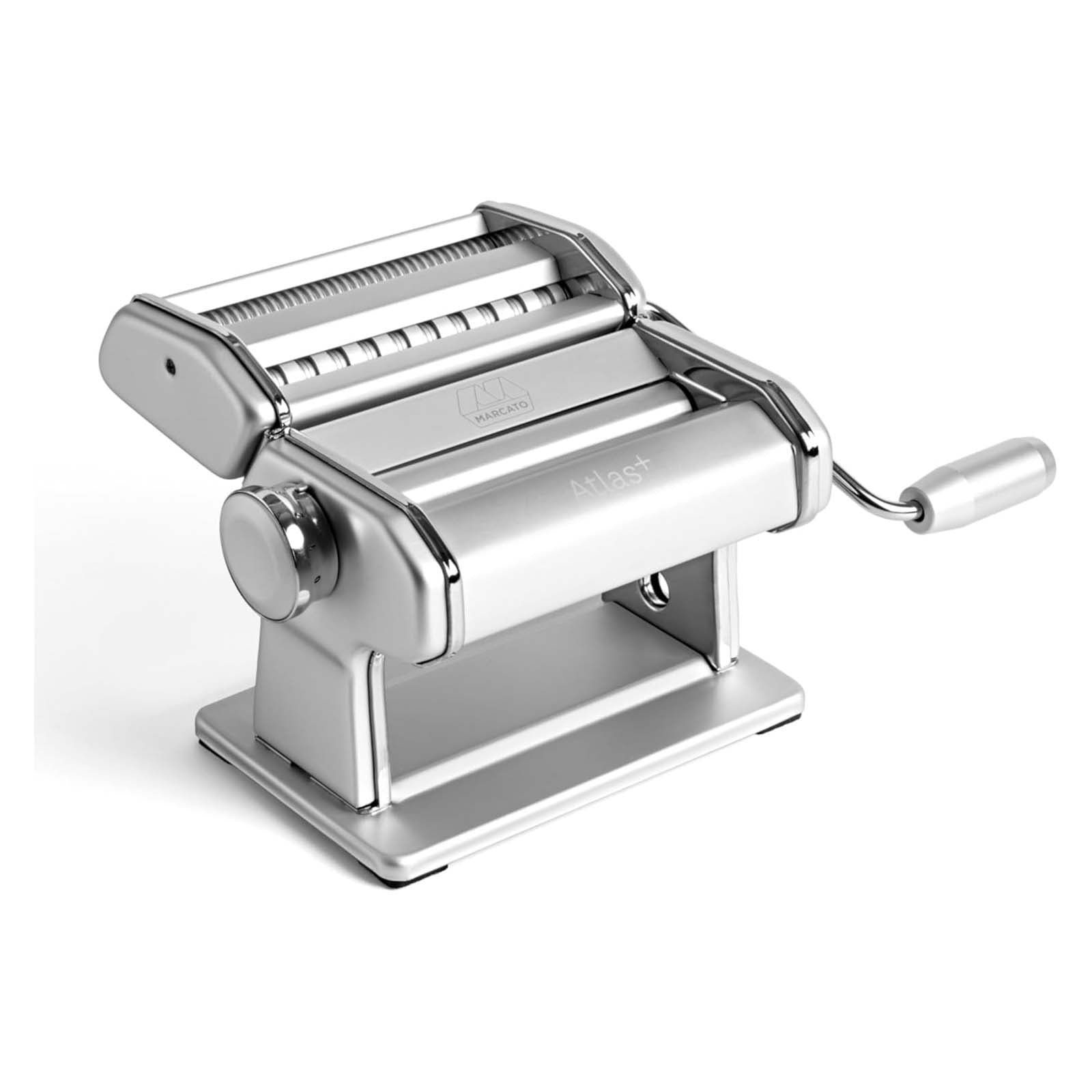 Marcato Atlas+ Pasta Machine with Cutter, Hand Crank, and Instructions, Made in Italy, Ice